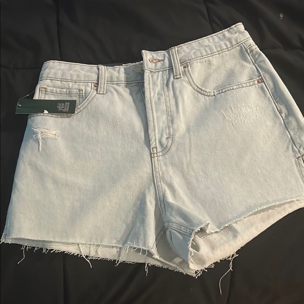 Wild Fable Blue Jean Shorts Distressed High-Waisted